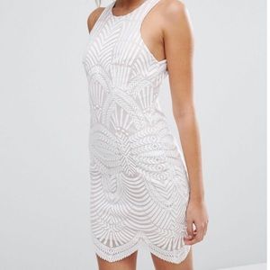 Love Triangle Art Deco Lace Mini Dress